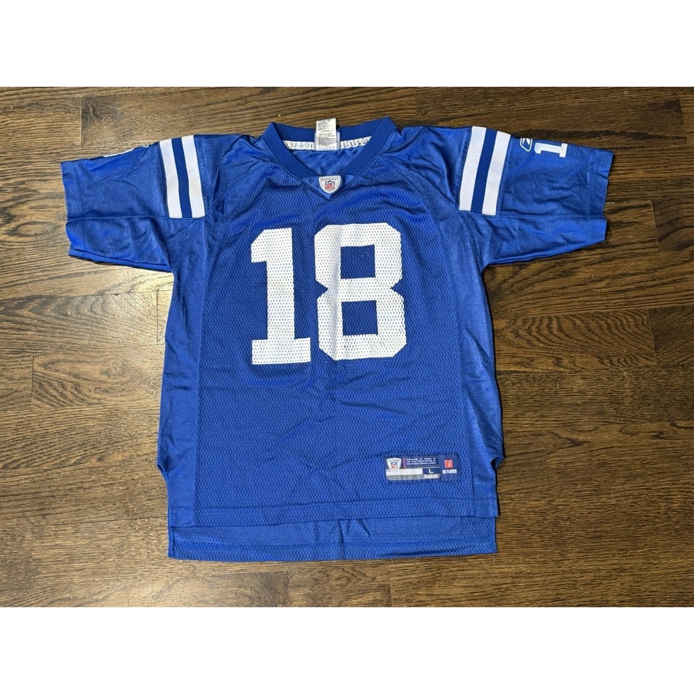 Reebok Peyton Manning Indianapolis Colts Jersey Blue Jersey Youth Large 14-16